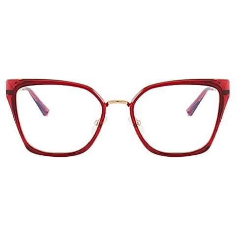 ZUVGEES Fashion Square Blue Light Blocking Glasses for Women Oversized Big Frames Trendy Computer Eyeglasses (Red) Cover