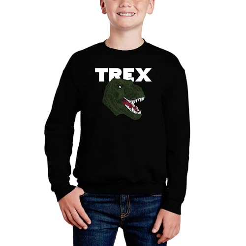 T-Rex Head - Boy's Word Art Crewneck Sweatshirt