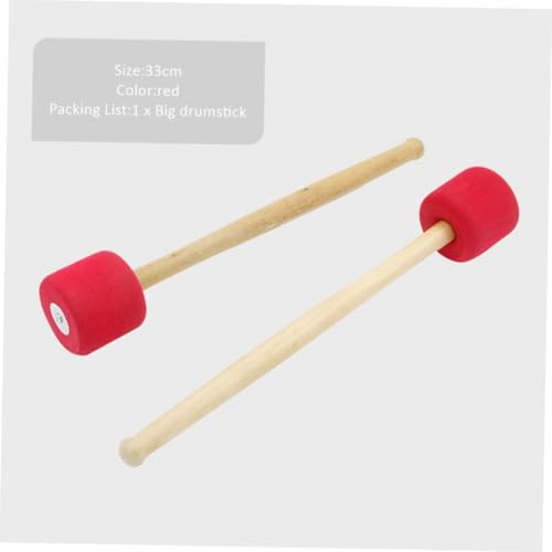 Mikinona Baqueta para Bombo con Acolchado de Goma Gruesa Red miniatura 2