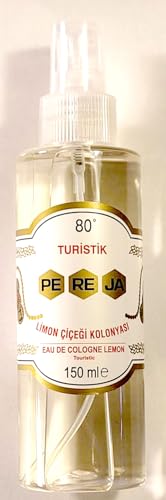 Pereja Lemon Cologne Spray, limon kolanya, Cape Moda Packed 150ml Spray Two Pack, 300ml or 10.1 ounces, Two Bottles for convenience, PeReJa 80 Percent alcohol Limon Kolanya, 10.1 Ounce