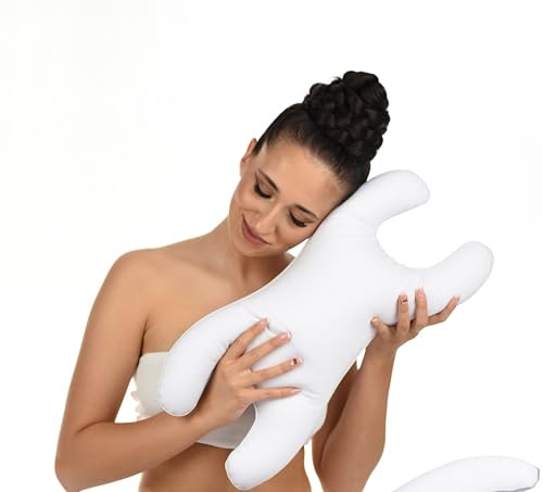 PROSKIN Laboratory DiPiu - Almohada antiarrugas, 2 en 1, antienvejecimiento, cojín cervical, con microesferas de masaje, la almohada de viaje perfecta
