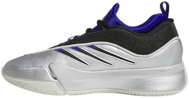 adidas Tênis unissex adulto Dame 9, Prata metálico/preto/azul