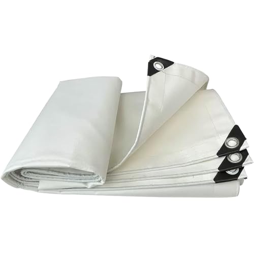 Lona de camión blanca resistente e impermeable con ojales inoxidables duraderos 2