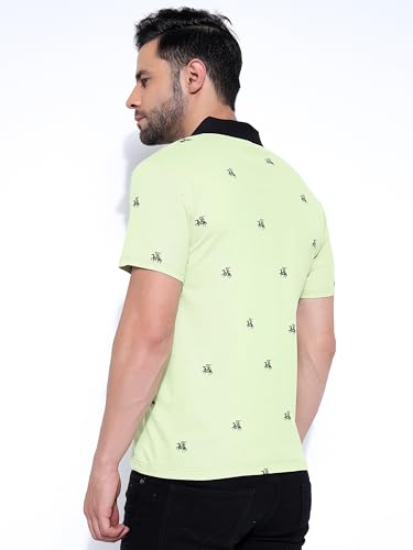 Image of Honky Tonky Men's Regular Fit Polo Neck Half Sleeve Printed Casual T-Shirt | Polo T-Shirt for Men