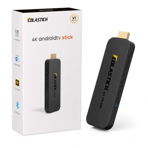 2026 COLASTICK V1 Plus WiFi Network Device Travel and Office Use with Power Cord Remote Control 2GB RAM 32GB ROM Android 14 and HDMI Cable