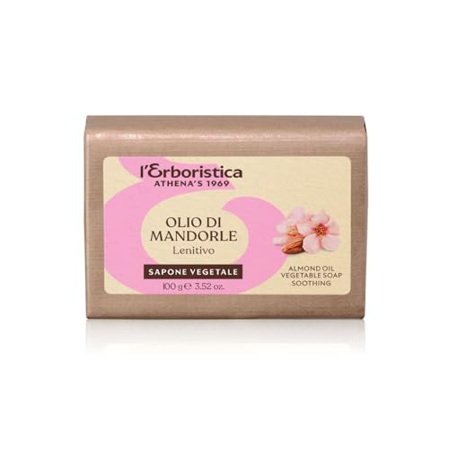 L'Erboristica Athena's | Saponetta Vegetale all'Olio di Mandorle, Sapone Lenitivo, 100 gr, Made in Italy