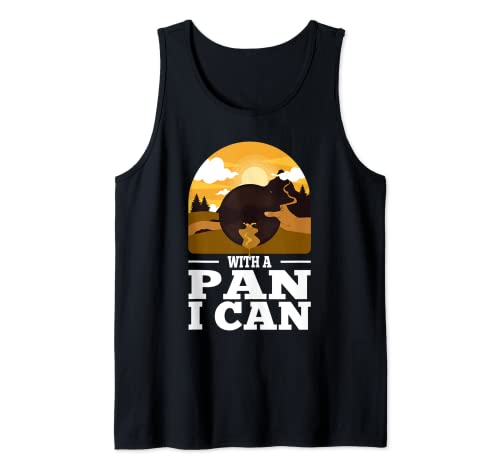 Con una sartén puedo Gold Panning hombres Gold Pan Gold Prospector Camiseta sin Mangas