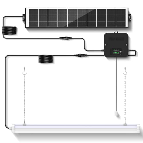 2.5ft Solar LED Batten Light for Shed 3 Modes Solar Lights with Pull Cord