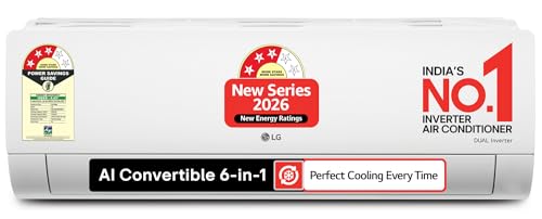 Image of LG 2 Ton 3 Star DUAL Inverter Split AC (Copper, AI Convertible 6-in-1, Diet Mode+, Faster Cooling & Energy Saving, 4 Way Swing, HD Filter with Anti-Virus Protection, Him Clean, AS-Q24ENXE, White)