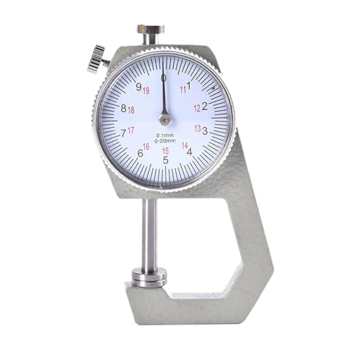 厚み測定定規 0-10 ミリメートル/0-20 ミリメートルダイヤル厚さゲージフラット/先端革厚さ計テスターツールジュエリー革金属プレートフリム紙(Flat head 0-20MM)