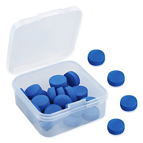 LICQIC 10 Pcs Blue Diamond Cue Tips 10 mm Pool Queue Tips with Plastic Storage Box for Pool Cues and Snooker Blue