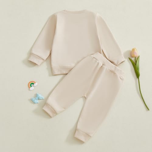 Infant Baby Girls Clothes Toddler Long Sleeve Crewneck Bowknot Sweatshirts Jogger Pants 2Pcs Fall Winter Outfits - Image 5