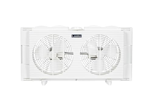 Lasko 2137 Twin Window Fan, 21.8 x 4.5 x 10.5 inches, White