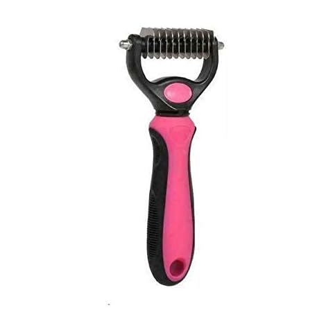 EMK Sports Professional Small Pet Dog Cat Comb Brush Grooming Comb Undercoat Rake Dematting Tool (Small Pink) Cover