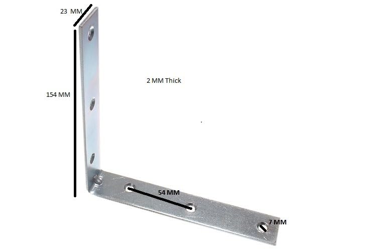 40 X 150mm BZP Acciaio Staffa Angolare: Rinforzo Strutturale Robusto