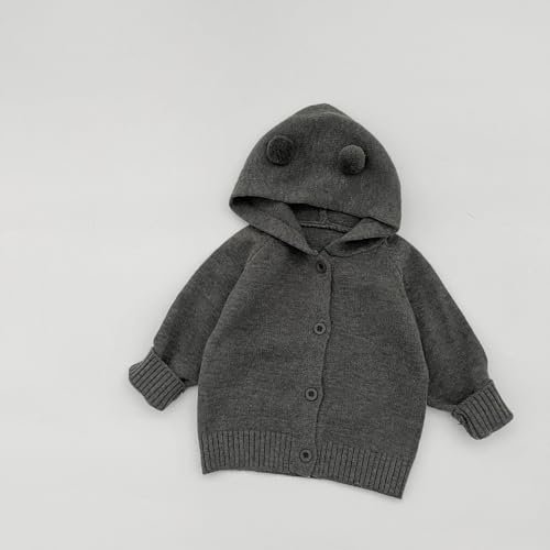 Baby Girls Boy Hooded Knit Cardigans Fall Winter Warm Sweater Cute Causal Comfy Button Down Knitted Jacket for Toddler Kids3
