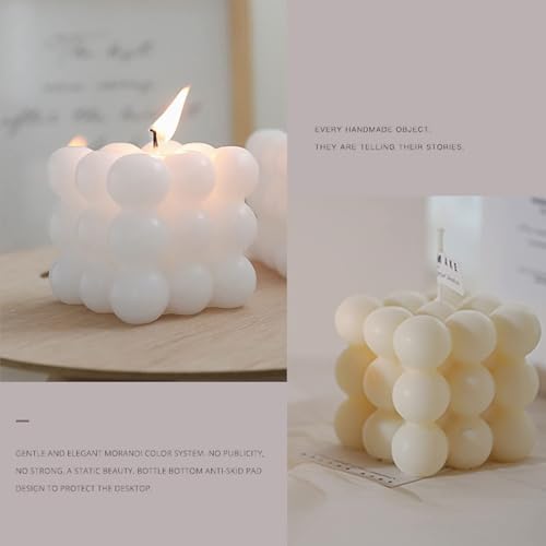 Duftkerze in Würfelform,2 Stück Weiß Bubble Kerze Candle,Sojawachs Kerzen Handgefertigt Duftkerze Aromatherapie Kerze für Dekoration Aesthetic für Schlafzimmer,Badezimmer,Dekoration