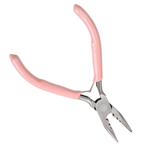 Mini Pliers fo Hair Extension Tools - 3-Hole Design Micro Loop Tongs for Beads and Loop Tools - Precision Pliers for Hair Extension Removal and Installation - Non-Slip Handles and Ergonomic Handles