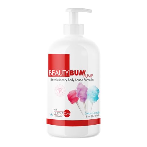 BeautyFit BeautyBum Pump Loción tonificante muscular redefinida, reafirma y reafirma la piel, esculpe y tonifica las zonas problemáticas, algodón de azúcar, 473 ml