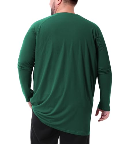 Mens Big and Tall Long Sleeve Swim Shirt Sun Protection UPF 50+ Rash Gard Quick Dry T-Shirt (2XL-8XL)3