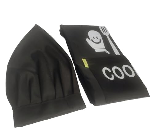 Image of Waterproof Polyester Printed Cooking Apron with Large Front Pocket & Chef Cap - Free Size | Kitchen, Home, Hotel, Cafe & Restaurant Use