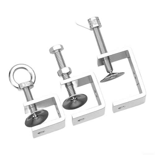 Pince en C torsadée à la main en acier inoxydable 304 avec anneau de levage pour un serrage fiable dans la chaîne de production et les travaux sur le terrain (130 mm-b)