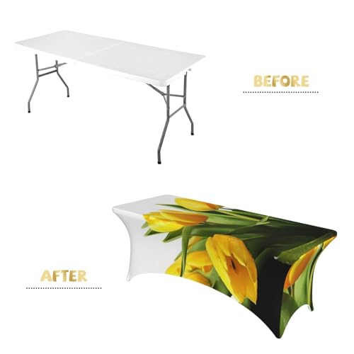Nappe à fleurs rectangulaire 1,8m en élasthanne extensible et ajustée - 5