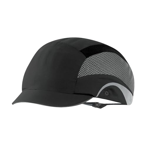JSP HARDCAP Aerolite Leichte Anstoßkappe für Erwachsene - 2,5 cm Schirm - Schwarz - Belüftet - EN 812 Kopfschutz - Bauhelm Cap - Für Logistik, Wartung, Heimwerken & Industrie - EN 812
