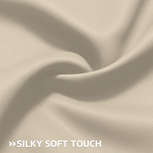 Image of COSVIYA Grommet Room Darkening Beige Curtains 84 inch Long for Bedroom | Light Blocking Insulated Thermal Curtains for Living Room, Blackout Thick Polyester Window Drapes,38x84 inches, 2 Panels