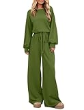 GAMISS Long Sleeve Jumpsuit for Women Off The Shoulder Loose Rompers 2025 Fall Winter Overalls Vacation Outfits Green L