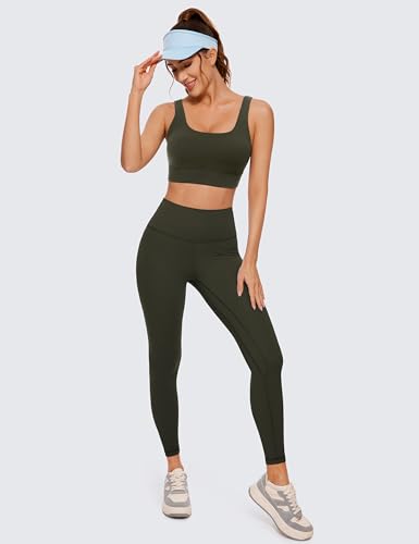 Image of CRZ YOGA Butterluxe U Back Sports Bras | Light Support, Removable Pads, Yoga, Extremely Soft, Longline, Scoop Neck, Wide Straps, for Women