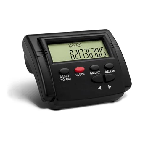 Caja de identificación de llamadas con lista negra de 4000 grupos, pantalla LCD, bloqueador de llamadas de doble enchufe para teléfonos fijos, antiacoso, fácil de usar