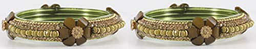 Image of NMII Viral Multi Colour Glass Bangles with Golden Ghungroo Charms & Stone Work For Women & Girls | Fancy Designer Glass Bangle | Traditional Chudi | Kanch Ki Churi | Stylish Ghungroo Bangle For Women