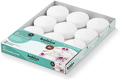 BOLSIUS LARGE FLOATING CANDLES PACK OF 12 [WHITE] x 1