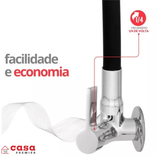 Torneira Cozinha Parede Gourmet Flexível 1/4 De Volta Com Chuveirinho -C70