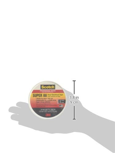3M Safety 6143-Ba-10 051131996748 Super 88 Electrical Tape, 3/4-Inch X 66-Feet X 0.0085-Inch, 10 Per Case, Black, Piece #TOP1