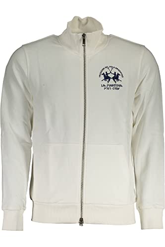 Pull en coton blanc La Martina : tricot de luxe coupe 2XL aux finitions haut de gamme