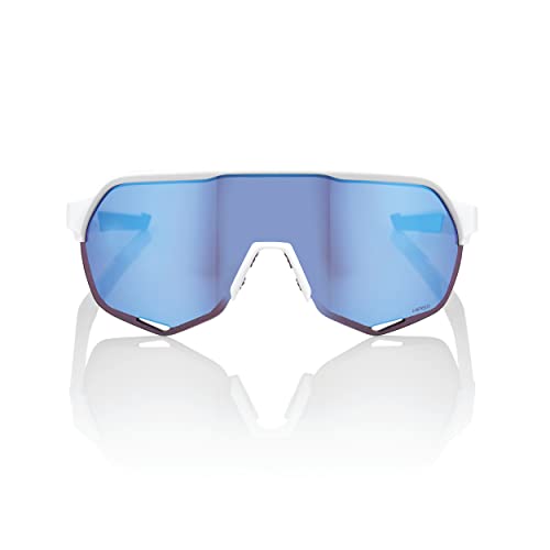 Gafas 100% S2 ciclismo blanco mate de carretera con lentes deportivas azules 2
