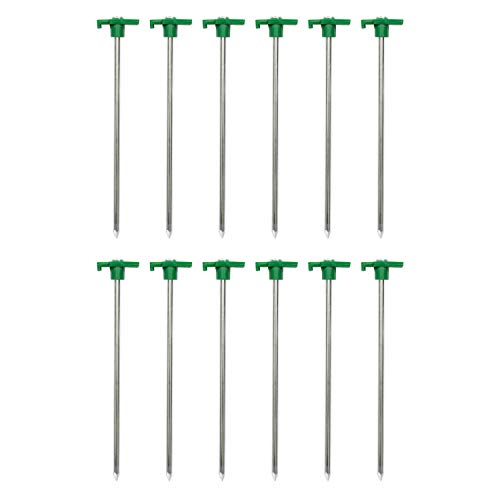 Estacas para tienda de campaña Stansport de acero con tope en T de 10 pulgadas - Paquete de 12 miniatura 1
