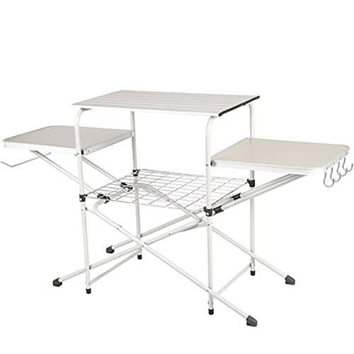 Table de camping en alliage d'aluminium haut de gamme avec triple plateau