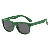 Suertree Polarisierte Sonnenbrille Kids Square Silikon Flexible Anti UV 400 Brille Jungen Mädchen Anzug für 3-12 Jahre Green frame
