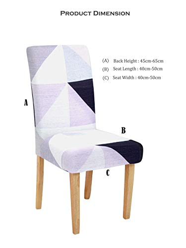 Image of Cortina Dining Chair Slipcover | Protection Chair Cover | Geometric Print, Removable, Washable | Universal Fit Super Soft Stretchy Polyester Spandex | Hotel, Marriage, Wedding | Pack of 6, Multi 12