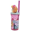 Stor Återanvändbar barnmugg med sugrör och lock med 3D-figur och kapacitet 360 ml Paw Patrol Girl #1
