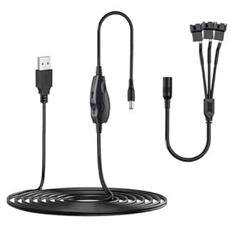 Regolatore Velocità Ventola USB A 12V - Cavo 116 Cm | Step-Up Boost Per PC, Console | Controllo PWM - Foto 4