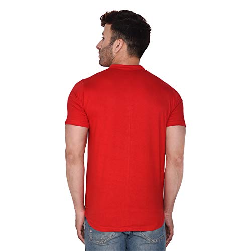 Image of Geum Men's Mandarin Collar Shirt with Graphic Print| Short Sleeve Cotton Blend Slim Fit Casual Shirt for Men