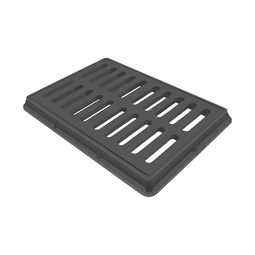 YIPONYT 24x16in Drain Grate and Frame, Heavy Duty FRP Outdoor Drain Cover with Base, Large Drainage Grate and Base for Driveway, Lawn, Pavement,Concrete Catch Basin,Curbs - Thumbnail 7