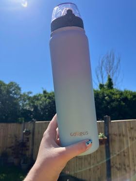 GOPPUS 1L/32oz Stainless Water Bottle with Straw Double Wall Insulated Bottles with Strap Reusable Vacuum Thermal Flask Leakproof Keep Cold Drinks Bottles with Flip Top Lid for Gym Men Women BPA Free - Image 7