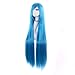 MapofBeauty 40" 100cm Anime Costume Long Straight Cosplay Wig Party Wig (Cyan Blue)