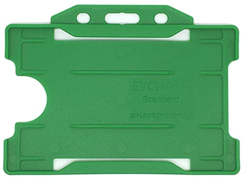 Identity-Plus: Light Green Rigid Open Faced Landscape ID Card Badge Pass Holder (50)