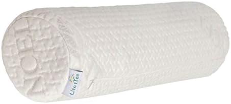 Pillowcase Ultra-Soft Cover for Neck Roll and Cervical Bolster Round Pillow of LitoTree (18x6 inch Pillowcase White) (Pillow case only, Does not Include The Pillow)